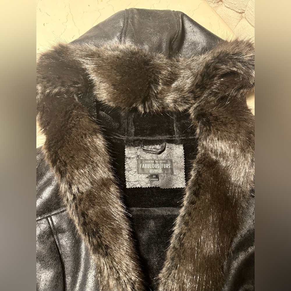 Fabulous Furs Mink & Leather Coat NWOT